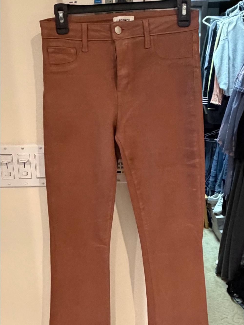 L'AGENCE Women's Flare Jeans in Rust Brown